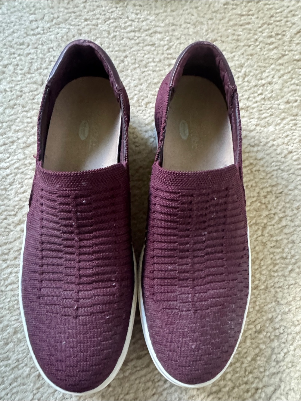 Dr. Scholl's Women's Slip-On Knit Sneakers in Burgundy